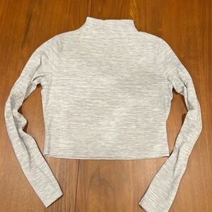 Lululemon Align Mock Neck Grey & White Crop Top - Size 10